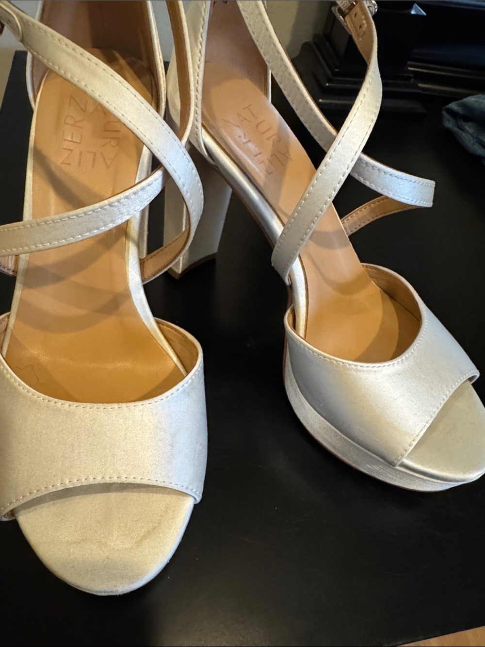 Naturalizer Ivory Strappy Open-Toe Block Heels - Picture 4 of 5
